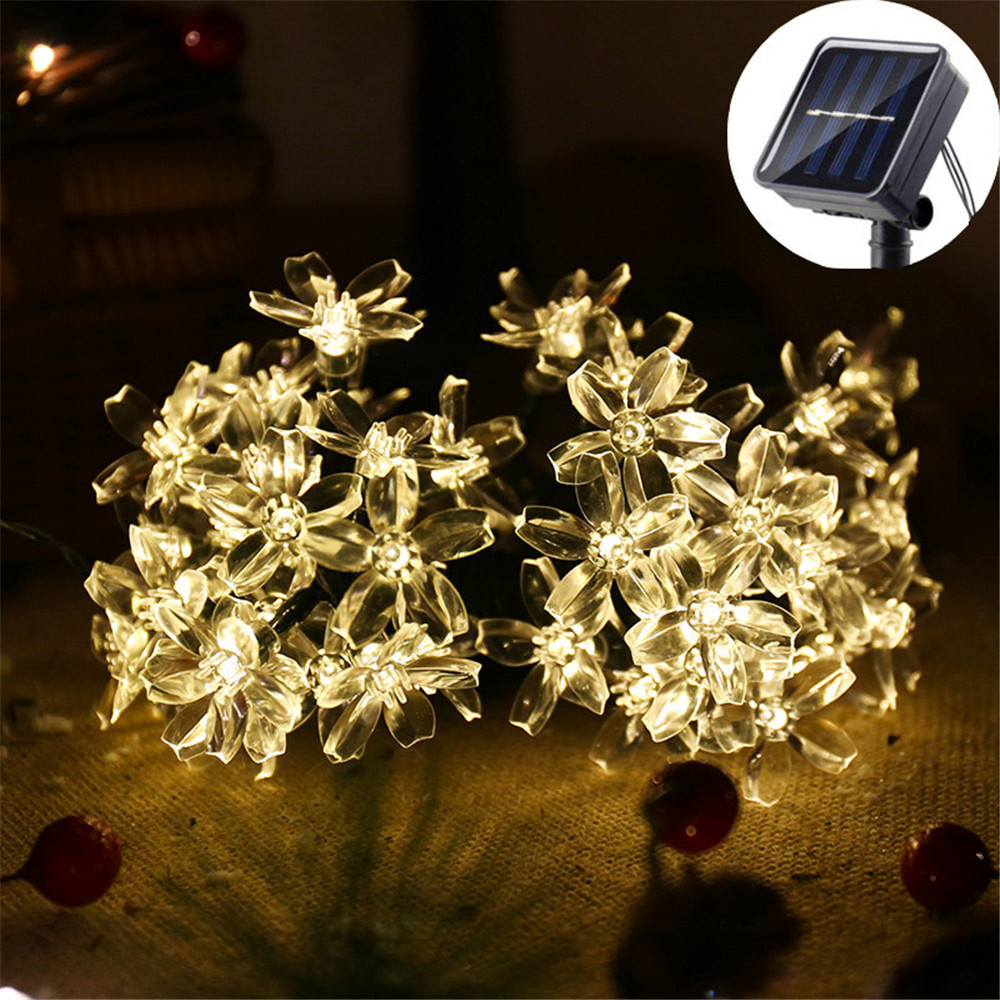5/7/12M Solar-LED-Licht für den Außenbereich, Gartendekoration, Kirschlichter, wasserdicht, solarbetrieben, Terrassenlicht für Gartenparty, Weihnachten