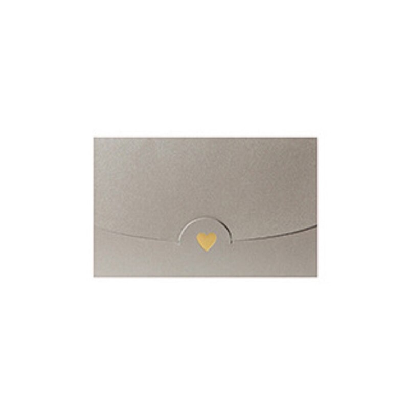 50PCS Heart envelopes Love Button Envelope Kraft Paper Card Handmade String Romantic Colorful Letter 10*7CM: Pearly Silver