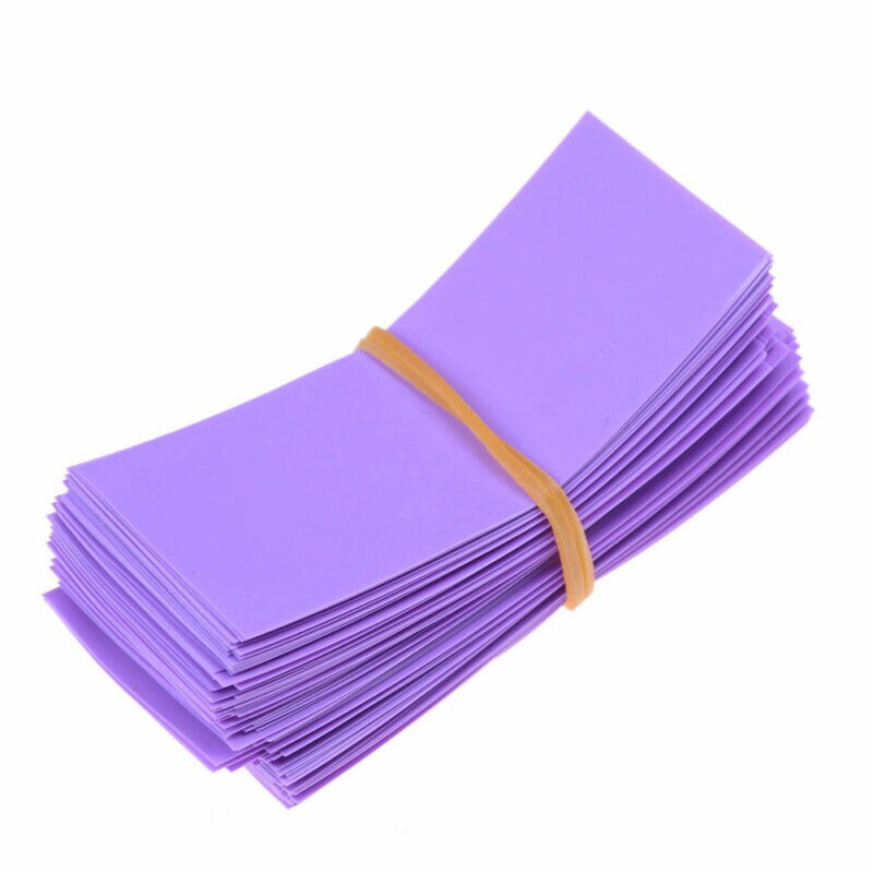 100 stück 18650 batterie verpackung PVC schrumpfen schläuche Vorgeschnittenen Vorgeschnittenen ZP: Violett