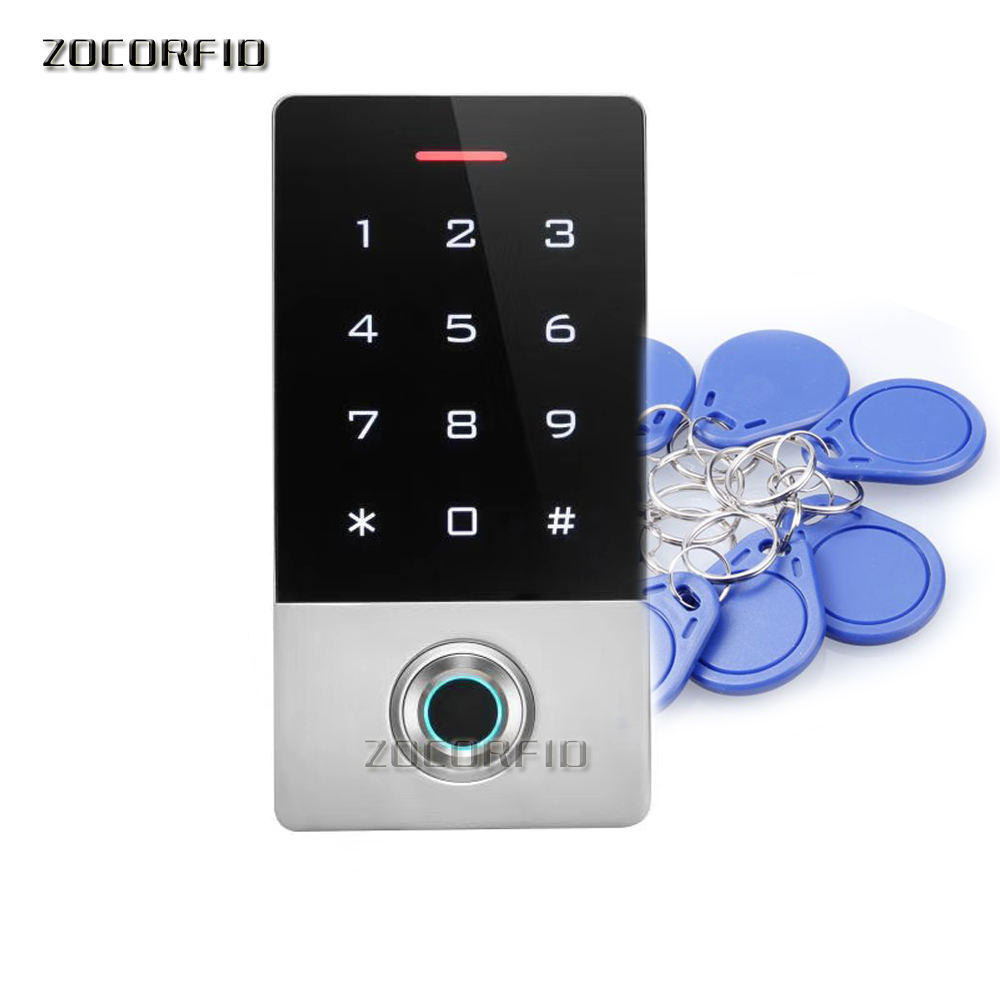 125KHZ ID Outdoor Fingerprint password keypad access control reader for security door lock system gate opener