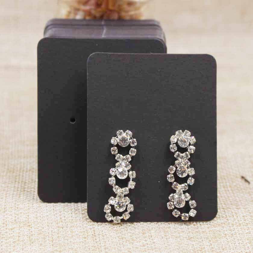 leer weiß/braun/schwarz schmuck verpackung & Anzeige Schild karte ohrring verpackung karte Schild 200 stücke Profi viel: Schwarz