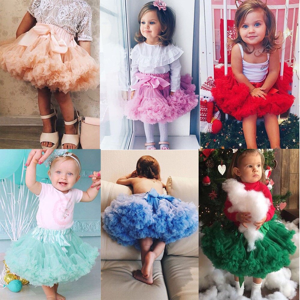 Baby børn piger sommer fluffy tutu kjole nederdel prinsesse fødselsdagsfest underkjole ballet dancewear nederdel 0-24m