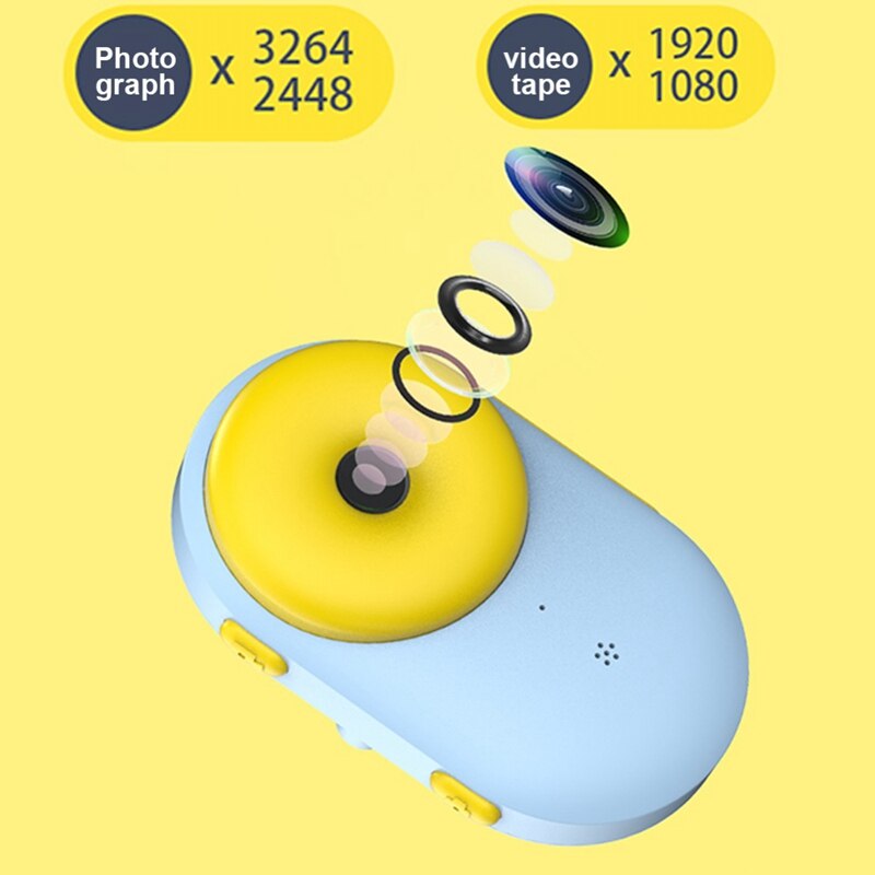 2.0 Inch Mini 8.0Mp Children Hd Wifi Digital Camera Lcd Dual Lens Donut Camera Waterproof Cute