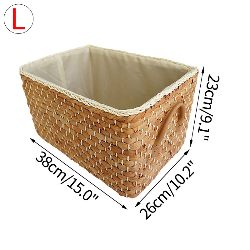 Cestas de almacenamiento de tela de maíz nórdico, contenedor de ropa, cesta tejida para la colada, caja de almacenamiento para cosméticos, restos de fruta hechos a mano