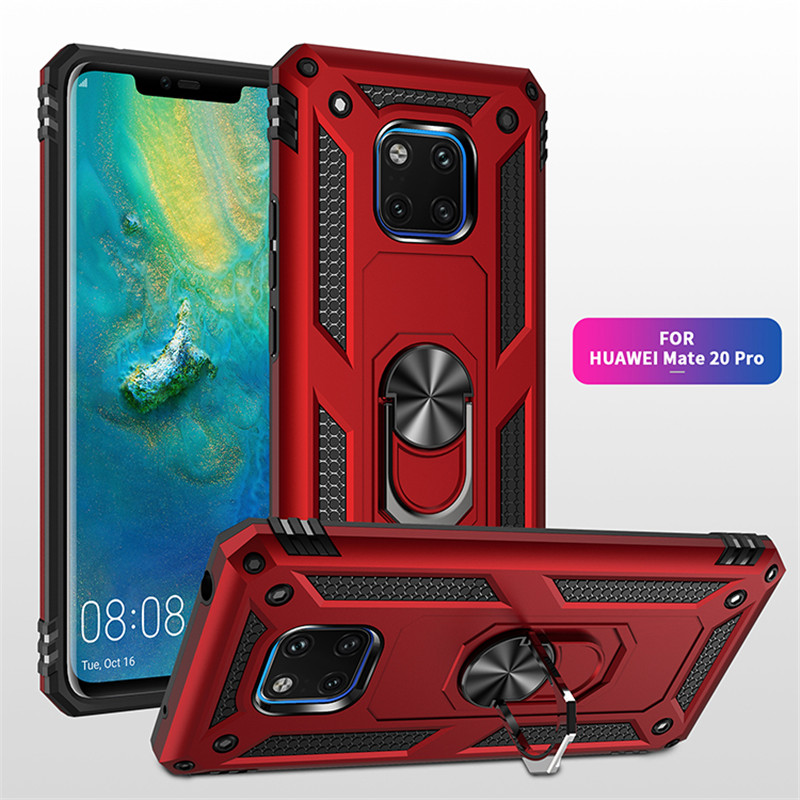 Til huawei mate 20 pro cover magnet bilring stativholder cover til huawei mate 20 pro lya -l09 lya -l29 silikone kofanger coque capas