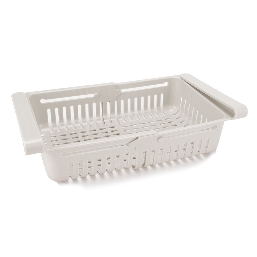 Koelkast Lade Koelkast Organizer Opslag Plank Keuken Opbergrek Fruit Snack Container Houder Telescopische: WHITE