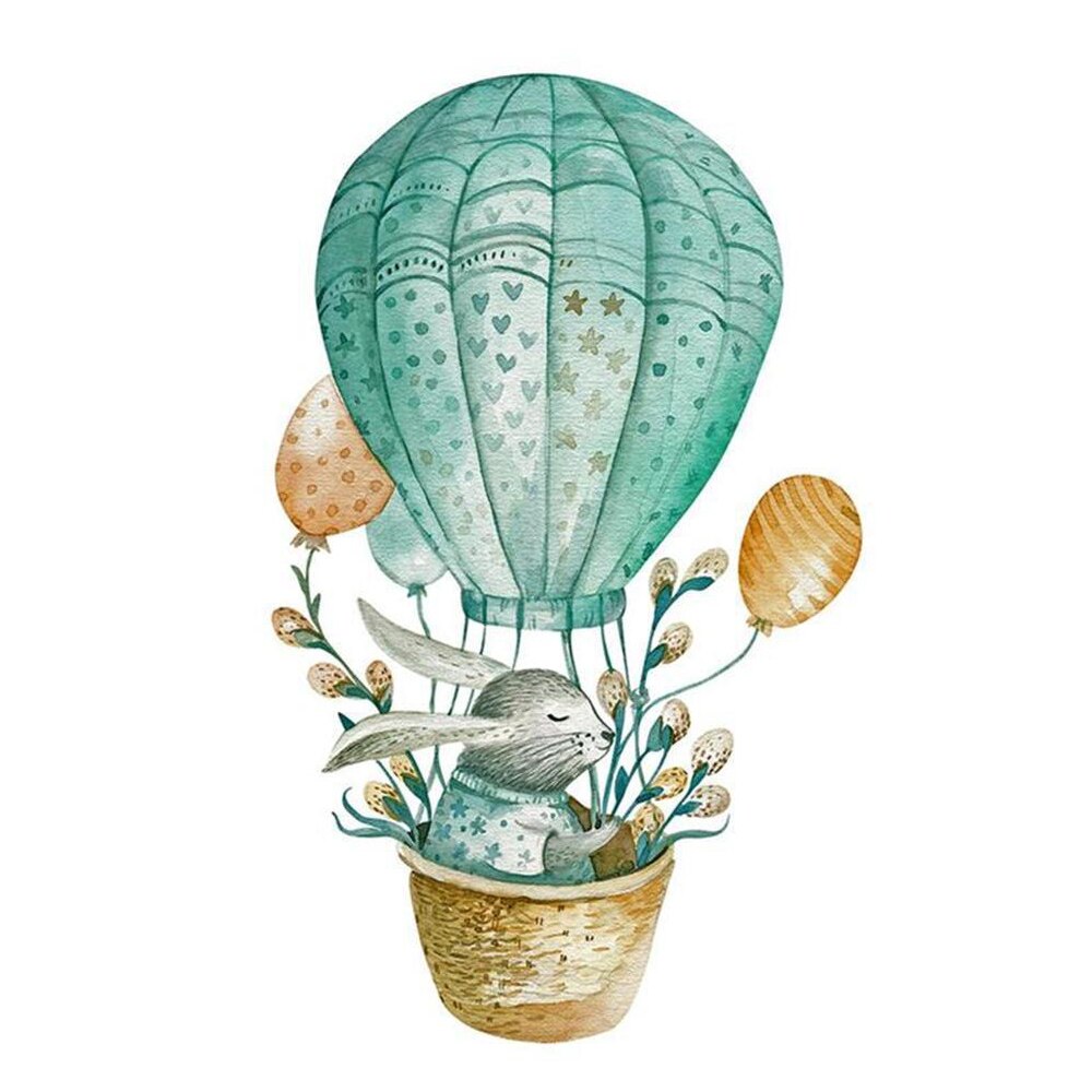 Air Ballon Cartoon Woonkamer Muurstickers Kinderkamer Babykamer Muurstickers Home Decoratie Vinyl Muurstickers: Rabbit
