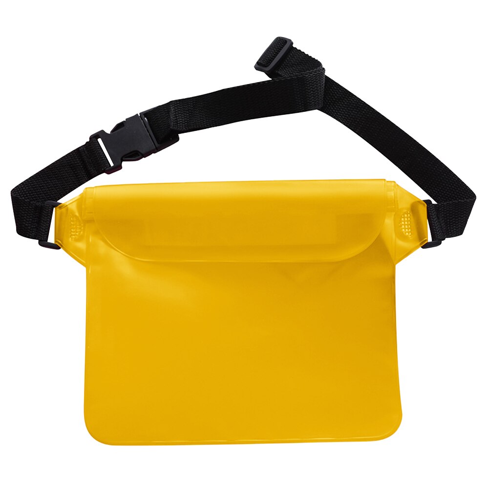 Waterproof swimming bag, mobile phone, drift diving shoulder pvc waist pack underwater bags case cover for pouch beach boat sports: Yellow