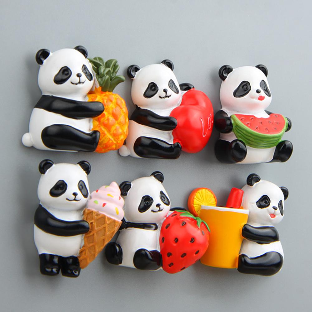 Panda Fruit Vorm Koelkastmagneet Simulatie Cartoon Dier Whiteboard Sticker Koelkast Magneten Voor Kind Speelgoed Woondecoratie