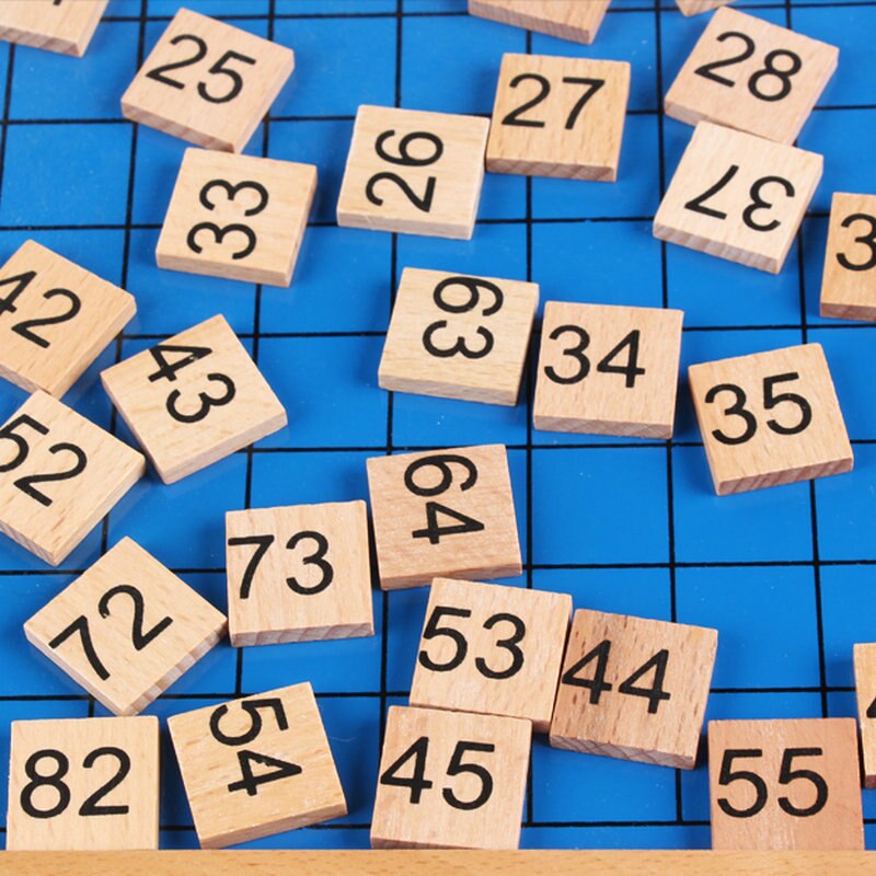 1-100 Puzzle digitale continuo bambini aiuti per l&#39;apprendimento precoce blocchi di conteggio in legno apprendimento prescolare giocattoli educativi bambini piccoli