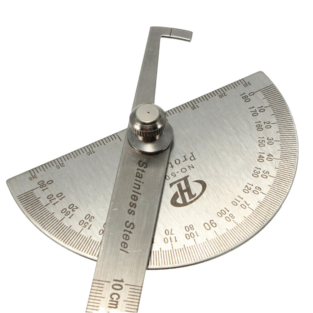 Rustfrit stål maskinmester goniometer værktøj vinkelmåler vinkelmåler arm måler rundt hoved generelt værktøj håndværker regel lineal