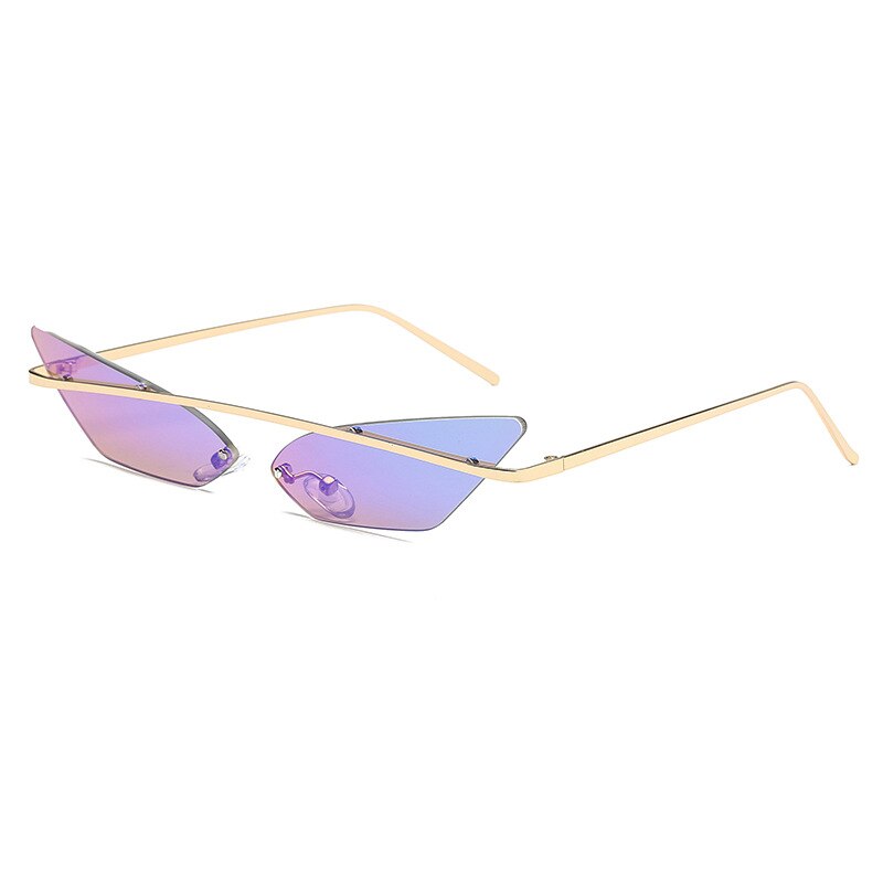 Triangle Sunglasses Women Men Hippie Cool Sun Glasses Rimless Cat Eye Sunglasses Mirror Glasses Gradient Lenses Eyewear