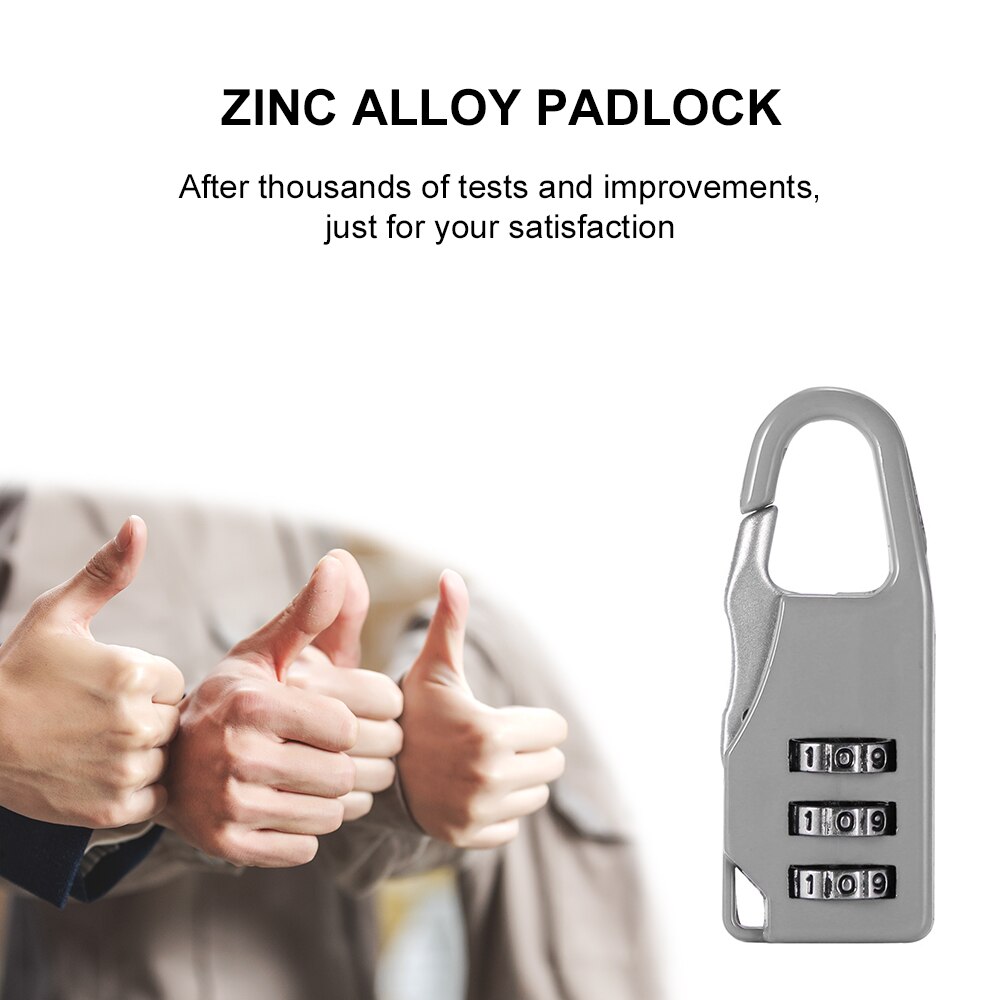 3 Dial Digit Password Combination Padlock Suitcase Mini Coded Keyed Anti-Theft Locks Multi Colors Safe Metal Code Lock