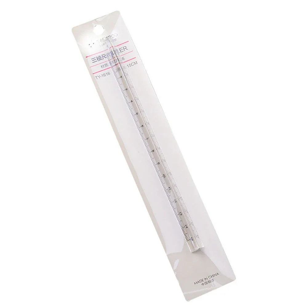 3D Stereo Transparent Rulers 15cm Measuring Tool Drawing Template Math Ruler Angle Ruler Office School Supplies Stationery