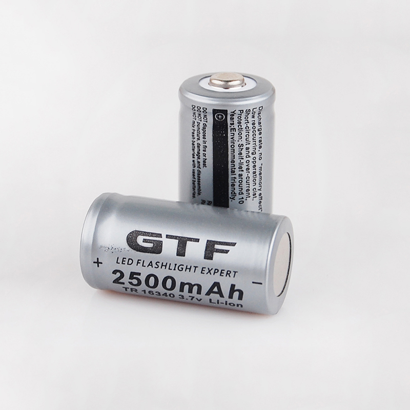 Gebundeld Gtf 3.7V 2500 Mah 16340 Batterij CR123A Li-Ion Oplaadbare Batterijen