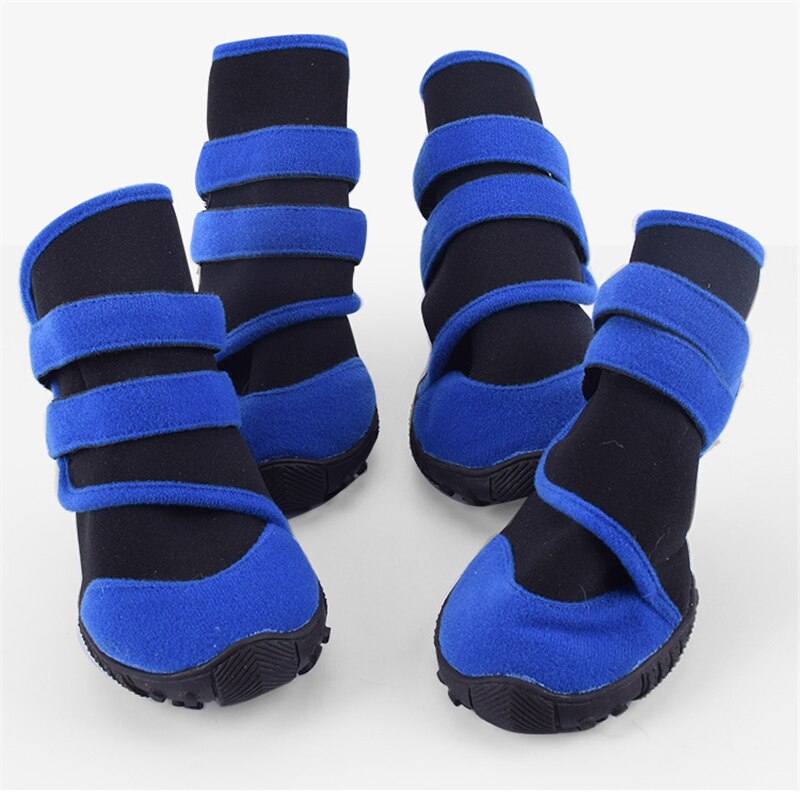 Waterproof Anti-slip Dog Shoes Winter Dog Boots For Large Dogs Chihuahua Shoe For Dog Durable Shoes Labrador Suppliers: blue black / XXL