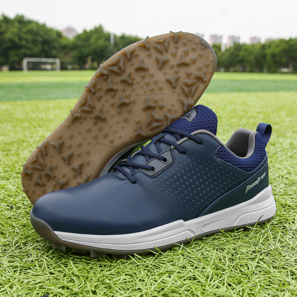 Wasserdichte Golfschuhe für Herren, ohne Spikes, Golf-Sneaker, Wanderschuhe, leichte Wanderschuhe: Schwarz / 48
