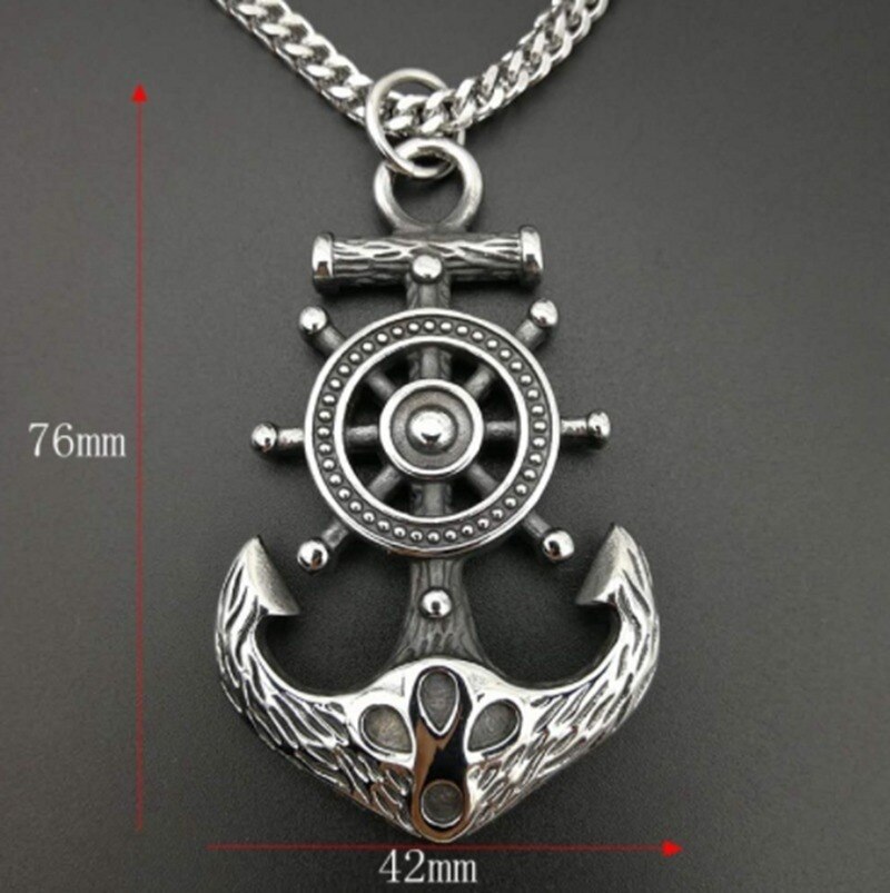 Collier Hip Hop Punk ancre nautique pour hommes et femmes, bijoux à la , pendentif à breloque