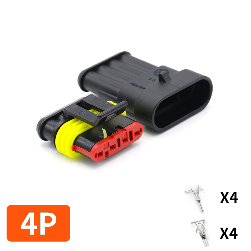20/50/100Sets 1/2/3/4/5/6 Pin Way AMP Tyco Super Sealed Automotive Wire Connector Electrical Male Female Plug Terminals for Cars: MULTI / Under 5Pcs