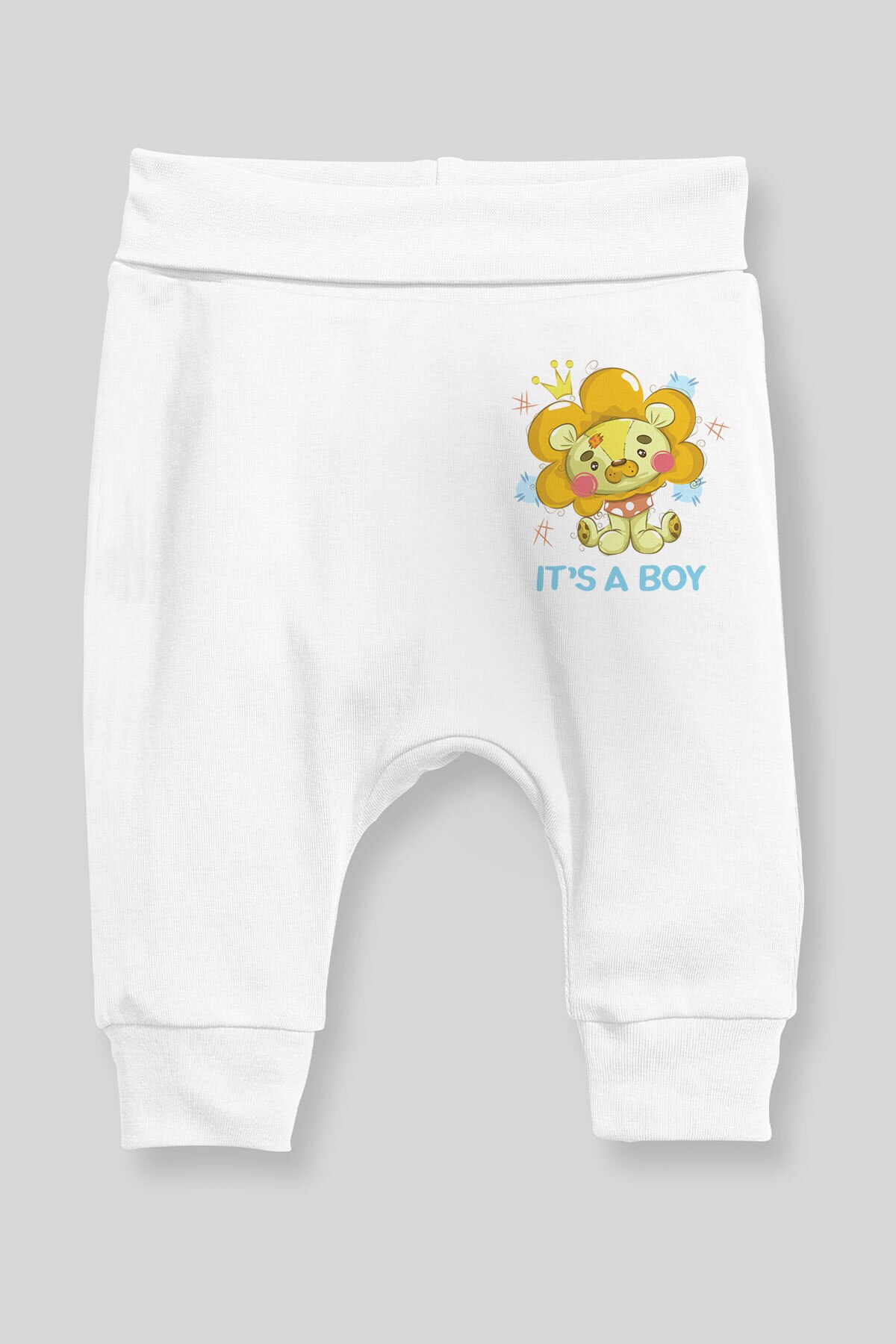 Angemiel baby speelgoed leeuw baby jongen harem broek pantalon wit