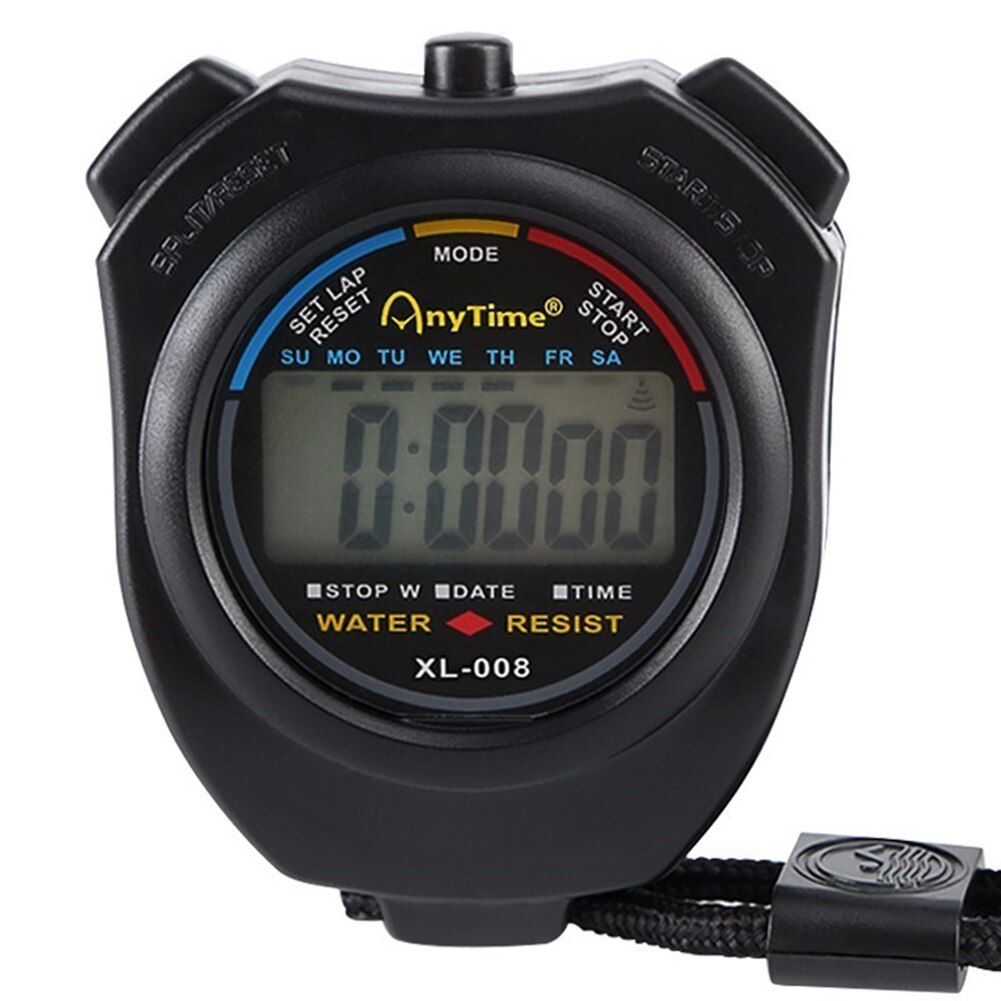 Digitale Professionele Sport Stopwatch Timer Waterdicht Handheld Lcd Chronograaf Handheld Stop Horloge Met String Sport Accessoire