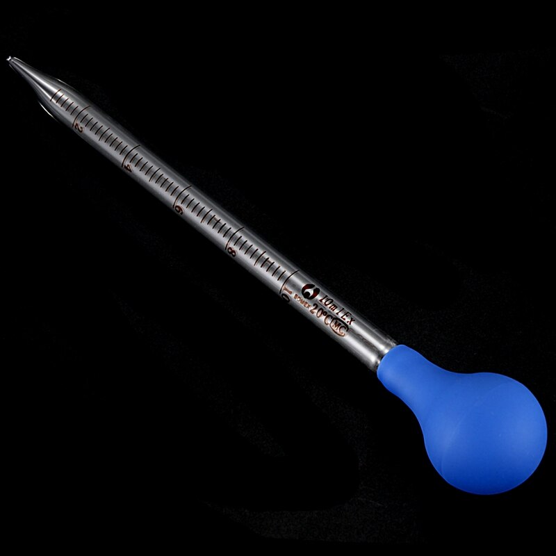 10ml Rubber Head Glass Dropper Glass Pipette Lab Dropper Pipet With Scale Line Blue&Transparent