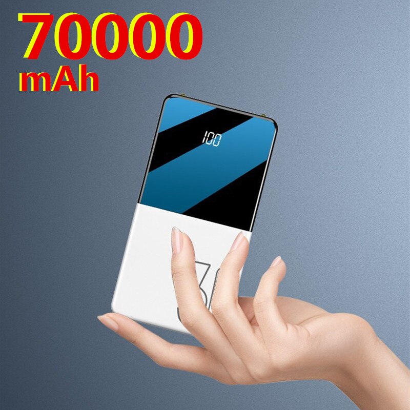 Accumulatori E Caricabatterie Di Riserva Senza Fili del Caricatore 70000mAh portatile Mobile Ultra Ad Alta Capacità di Ricarica Veloce USB Batteria ESTERNA Ultra Sottile Caricatore