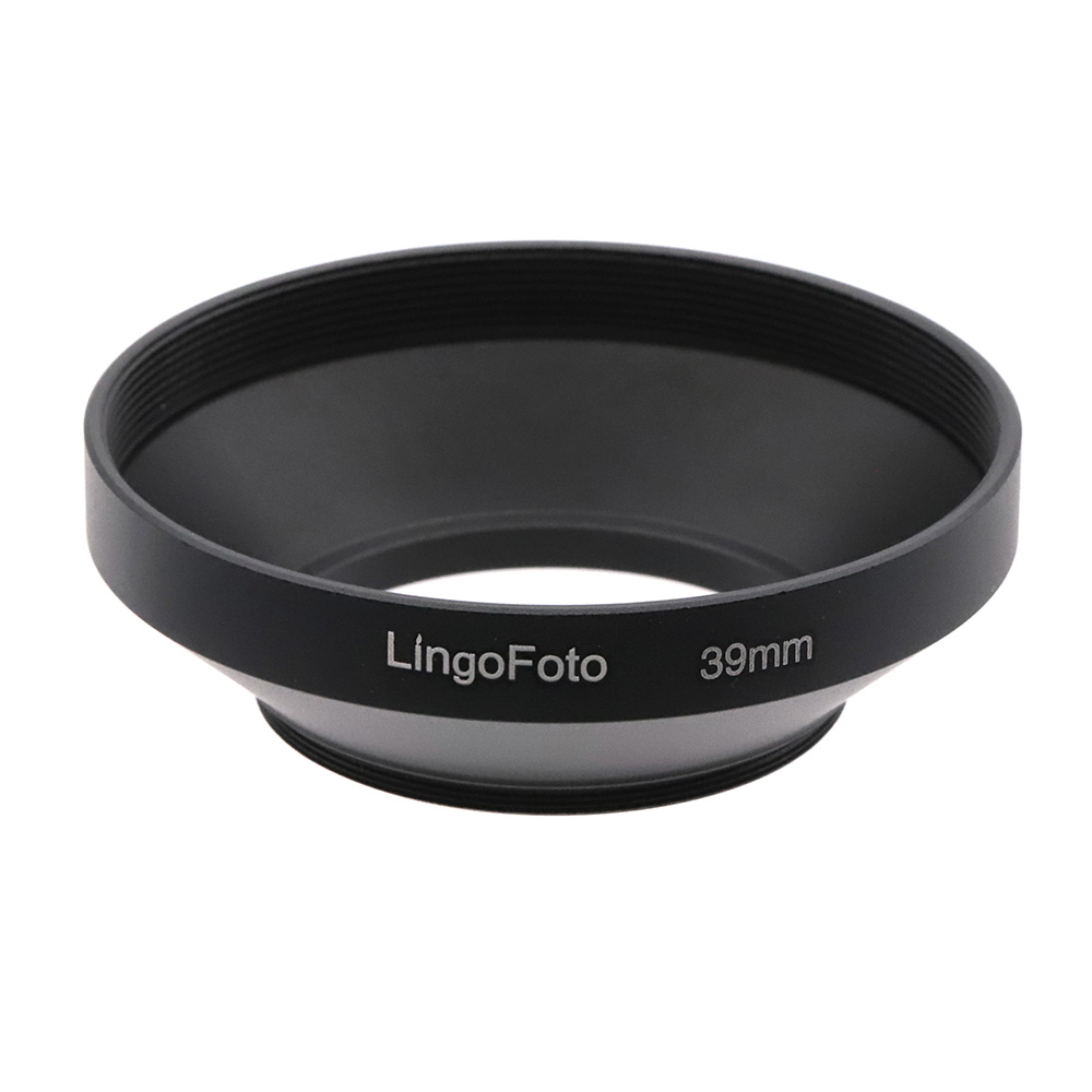 30.5/37/39/40.5/43/46/49Mm Schroef-In Metalen Groothoek Zonnekap Set, lens Hood +-Side Geknepen Lensdop + Reinigingsdoekje