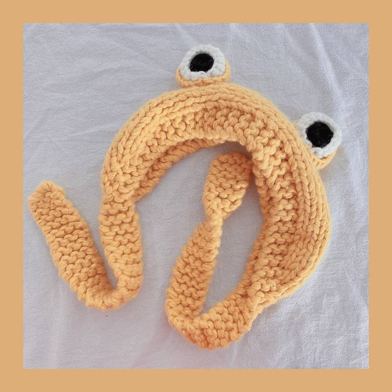 Gorro de punto de rana para mujer, gorros gruesos de , cálidos y dulces, coreanos, para chica estudiante, otoño e invierno, 2022
