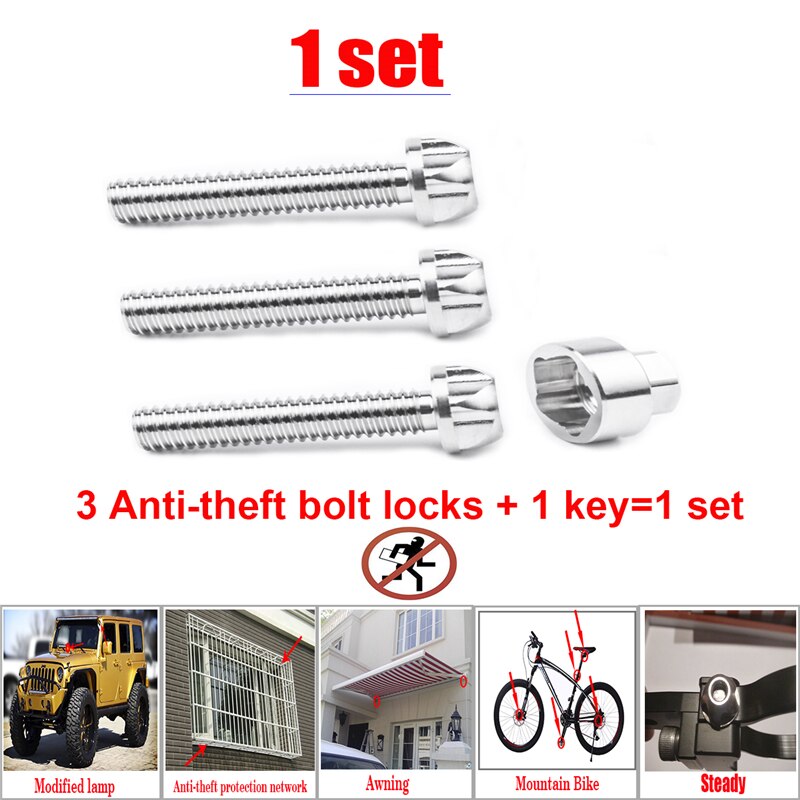 M6 M8 M10 Security Anti Diefstal Schroeven Bolt Moeren Rvs Mountainbike Luifel Auto Accessoires Voor Auto Styling Led licht