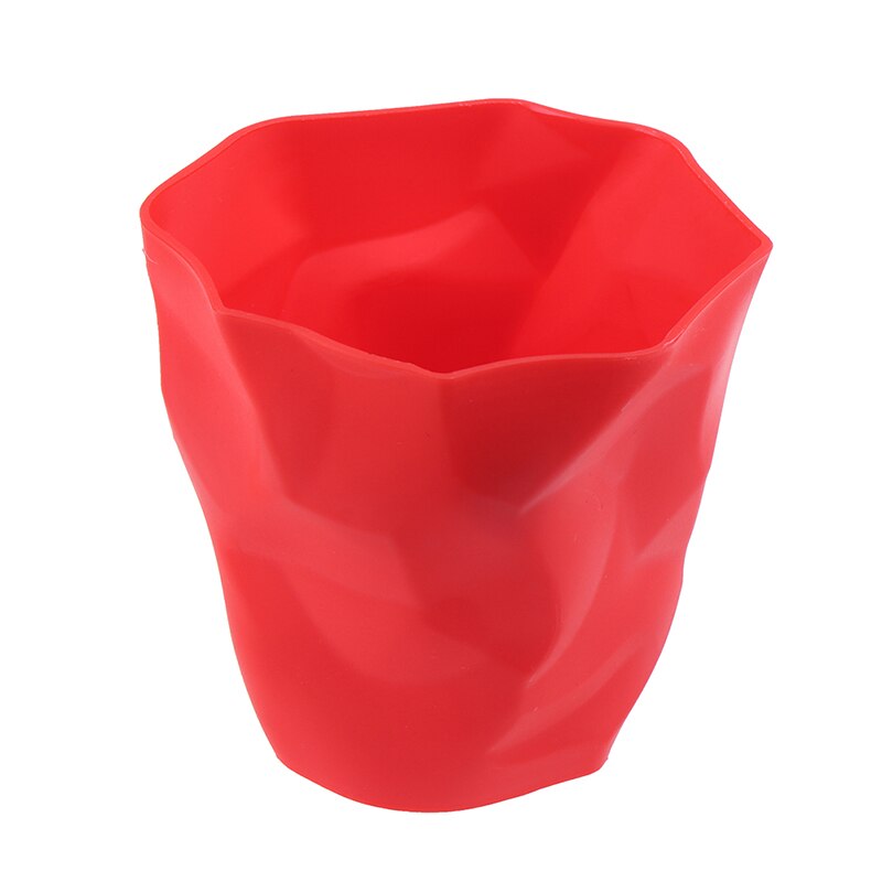 Pen Pencil Holder Container Desk Multifunction Mini Desktop Dustbin Vase Pot Makeup Brush Holders Home Office Stationery: Red