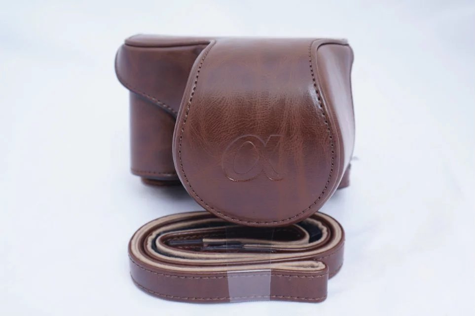 Étui Vintage en cuir pour appareil photo, sacoche pour Sony A5000 A5100 A6000 A6300 Nex6,: A5000 Coffee