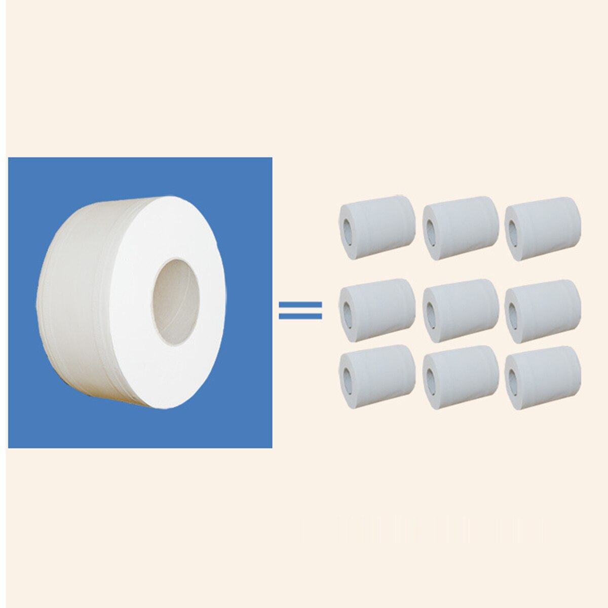 1 Roll 4-Layer Jumbo Roll Toilet Paper Soft Home Native Wood Pulp Good Water Absorption Paper Rolling Paper Sanitary Paper 410g