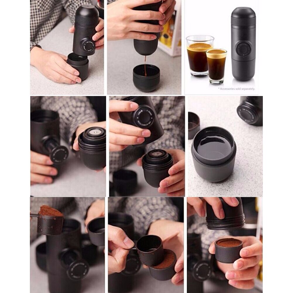 Mini Manual Coffee Maker Handheld Espresso Pressure Coffee Machine Pressing For Home Car Travel Office