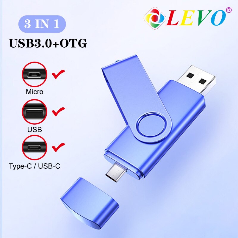 Szybki pendrive USB 3.0 OTG typu C 256 GB 512 GB pendrive16 GB 32 GB 64 GB 128 GB pendrive pendrive flash: Niebieski / 32GB