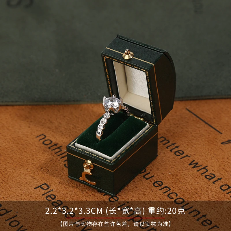 Caja pequeña para anillos de joyería para anillos de propuesta, ceremonia, bodas o ocasiones especiales, caja para anillos para mujeres y niñas con ranura única: YELLOW