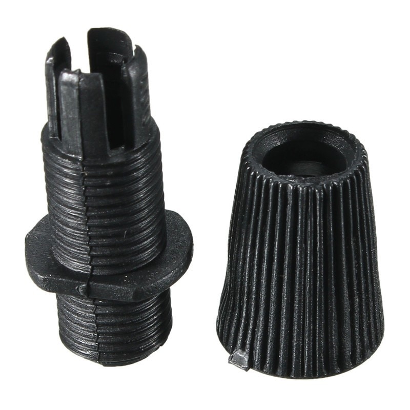 10pcs Strain Relief Piece Pendant Light Lamp Bases Socket Cloth Wire Threaded Cord Grip: Black