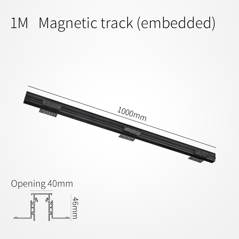 SCON Narrow Magnetic Track Light Borderless Recessed Rail Lighting Living Room Kitchen Ceiling Spotlight Mini Track Light