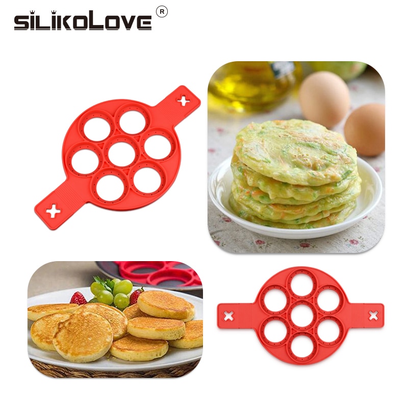Nonstick pandekager maker silikone køkken pandekage skimmel æg madlavning værktøj let stegt æg ring maker