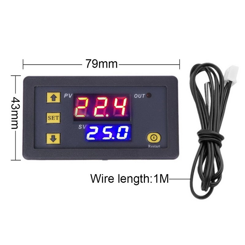 12V 24V 220V AC Digital LED Temperature Controller For Incubator Cooling Heating Thermostat NTC Sensor