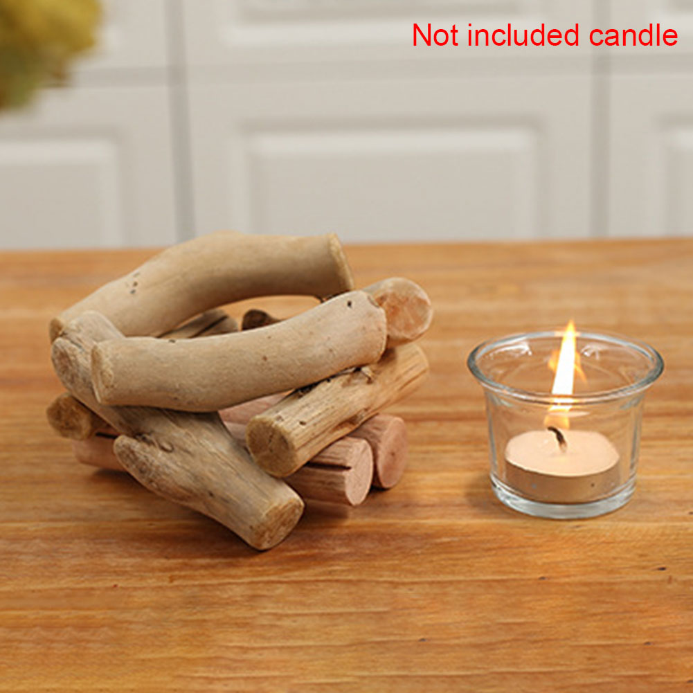 Portavelas de vidrio para manualidades delicadas, decoración romántica para el hogar, bodas, arte Hecho A Mano, palo de madera portátil