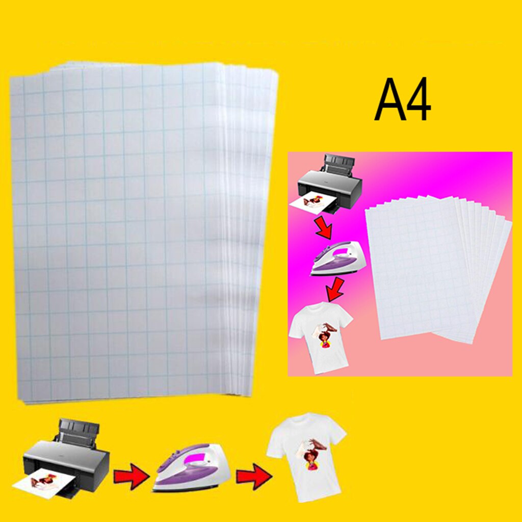 20Pcs Printable Heat Transfer Paper Vinyl Sheet Film for Iron On T Shirts Cotton