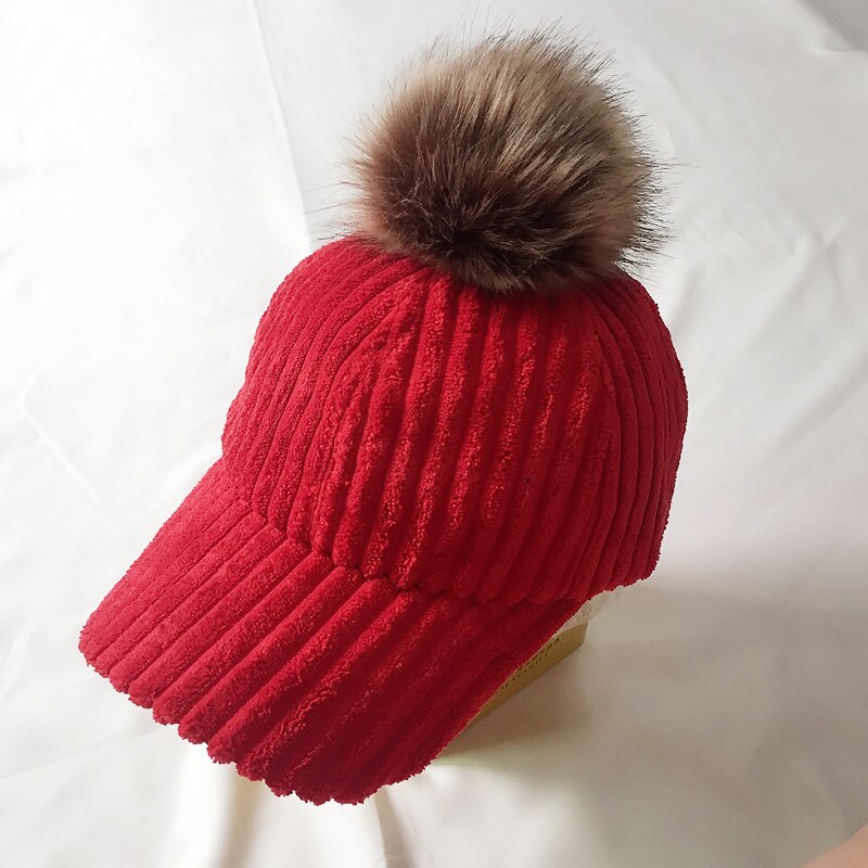 Kvinnor höst vinter hatt manchester hår boll justerbar kvinnlig hatt casual hatt casquette: A -8
