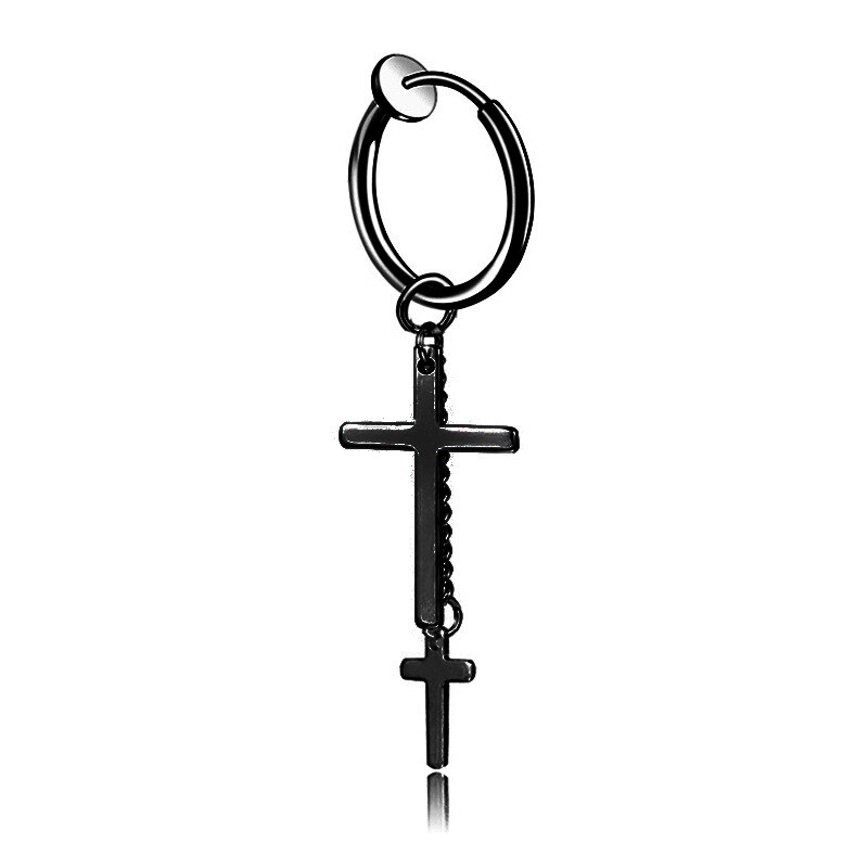 Chuhan koreaanse dames oorbellen met lange kwastketting, trendy titanium stalen clipoorbellen, heren persoonlijkheid hiphop oorbellen  j229: 11