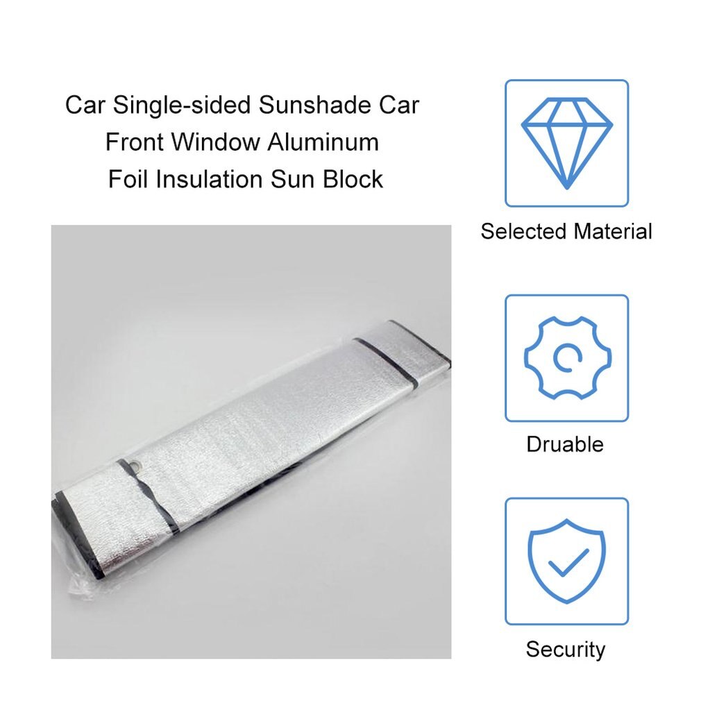 Parasol de una sola cara para coche, parasol para ventana frontal de coche, protector para parabrisas de ventana de aislamiento de lámina de aluminio