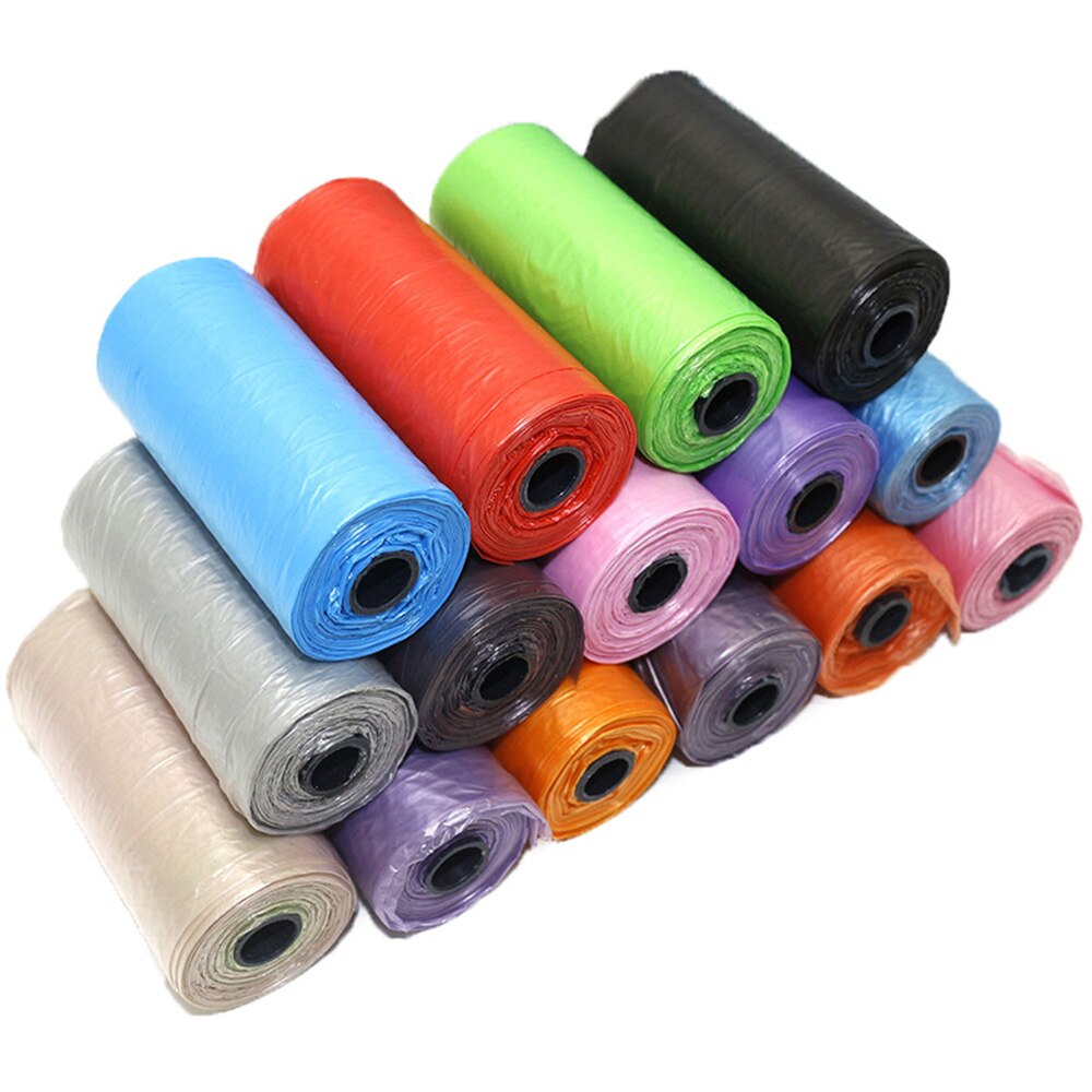 15pcs/Roll Pet Pick Up Plastic Garbage Bags Colors Thick Convenient Cleaning Waste Bag Small Trash Bags Garbage Disposale
