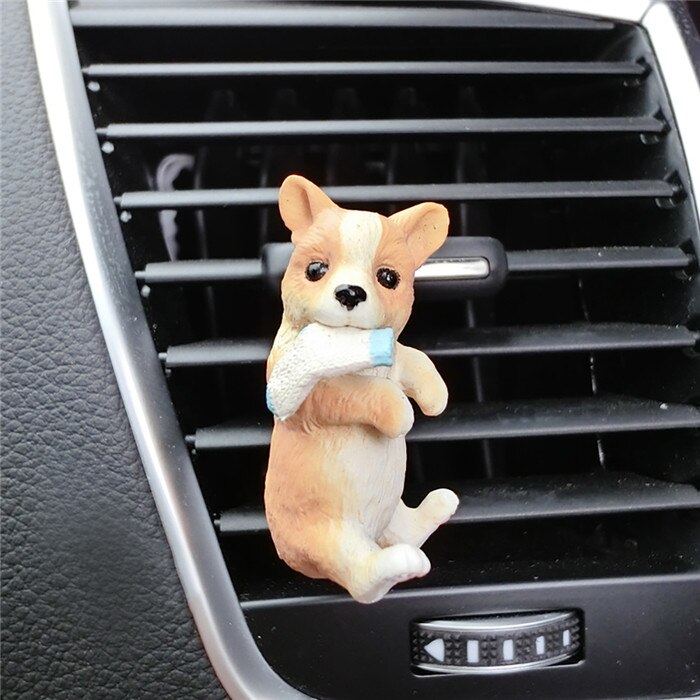 Biludluftningsklemme sød dekoration fransk bulldog corgi beagle figur dejlige biler interiør stikkontakt hund indretning tilbehør: Corgi