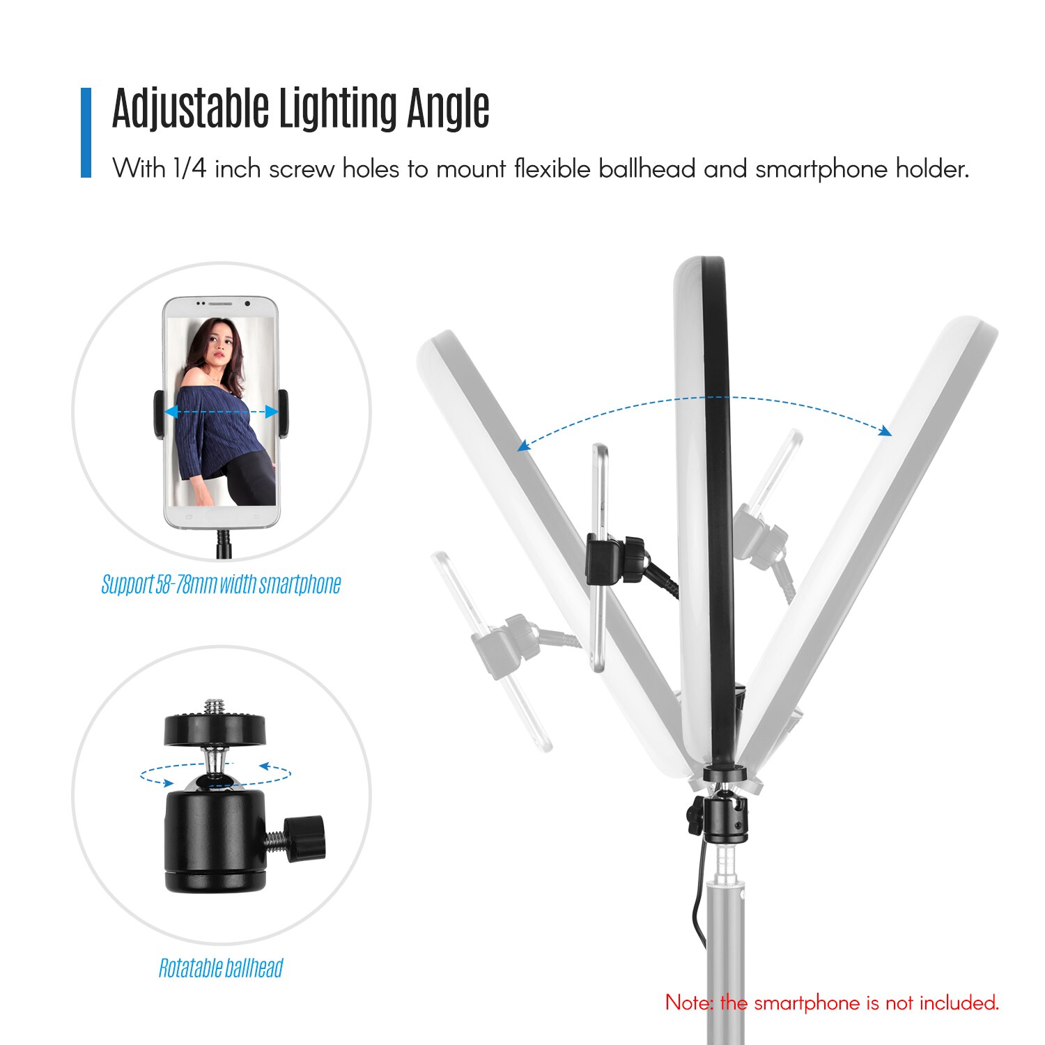 Andoer fotografia photo studio 50cm / 20 polegada liga de alumínio mini suporte de luz mesa mesa backlight suporte luz