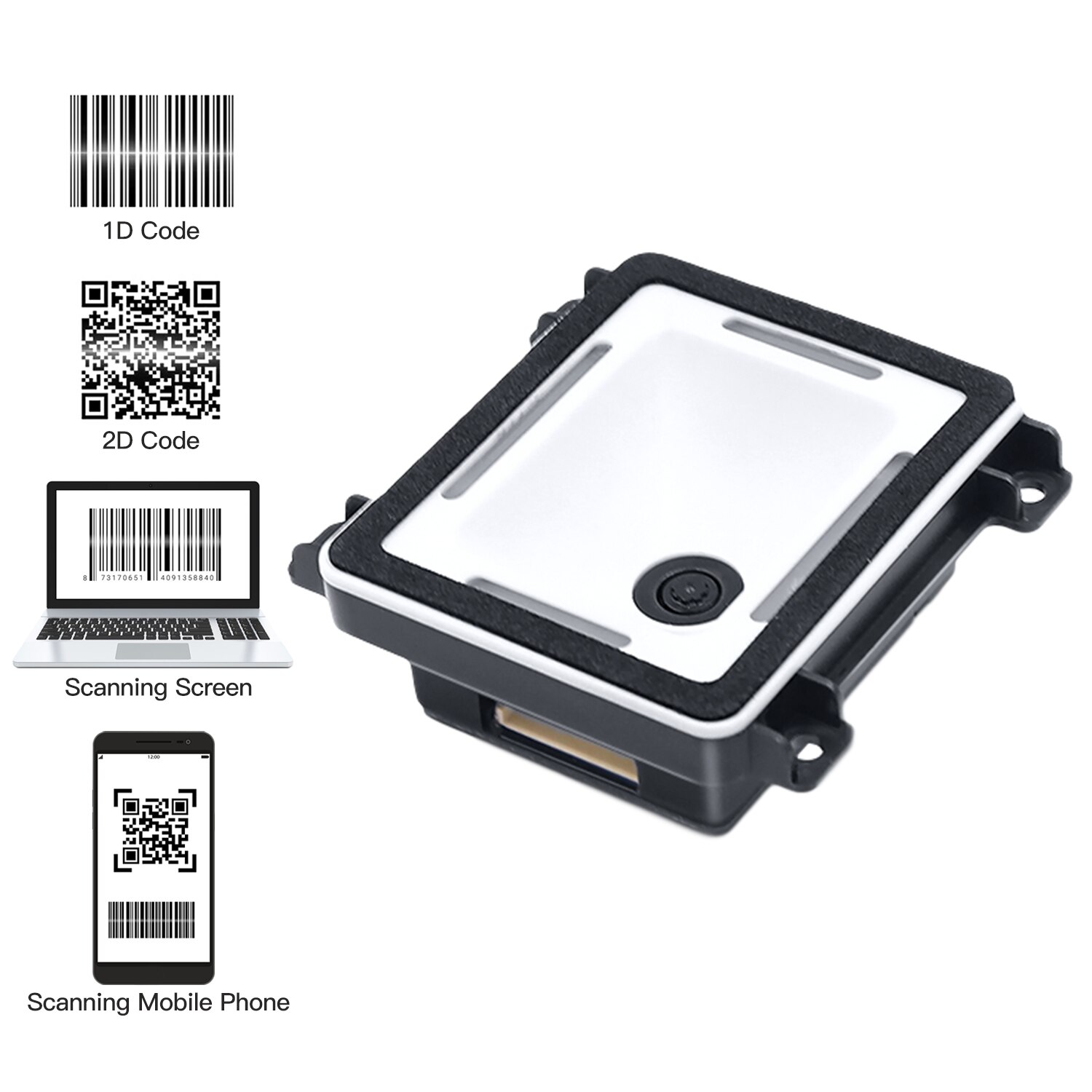 Aibecy 1D/2D/QR Embedded Barcode Scanner Self-Induction Module Scanner USB Connection Compatible with Linux Windows Android Mac