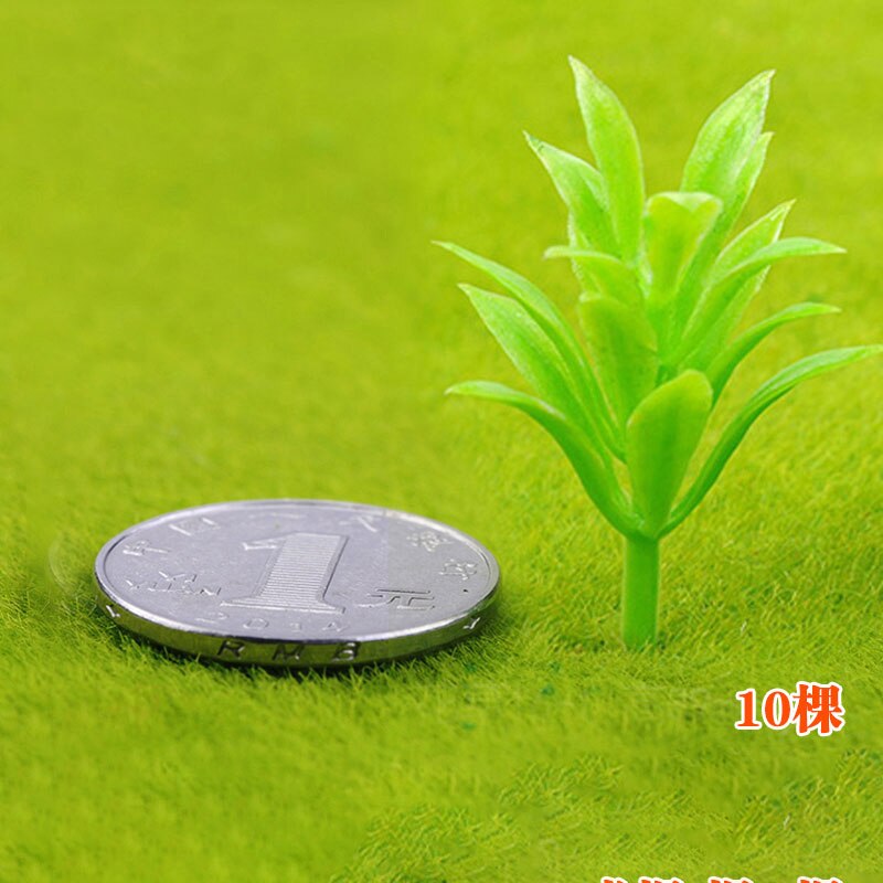 50 stücke Gras Blume Modell Miniatur Modell Strauch Künstliche Kunststoff Modell Gräser Garten Zubehör: WHITE